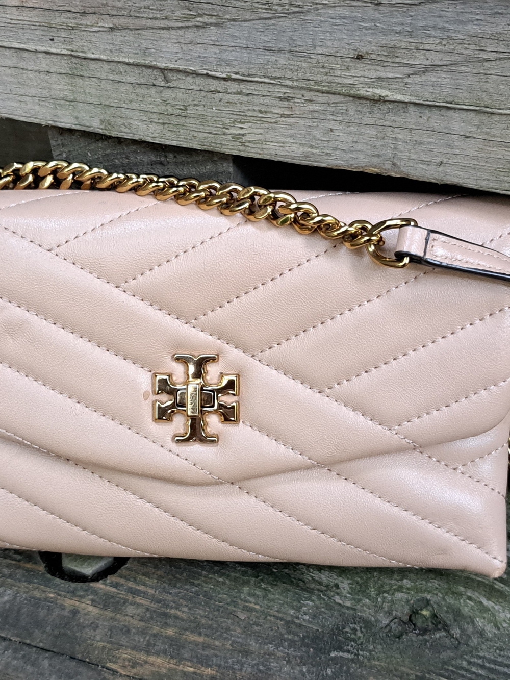 Tory Burch Quilted Leather Chain Shoulder Bag - Blush